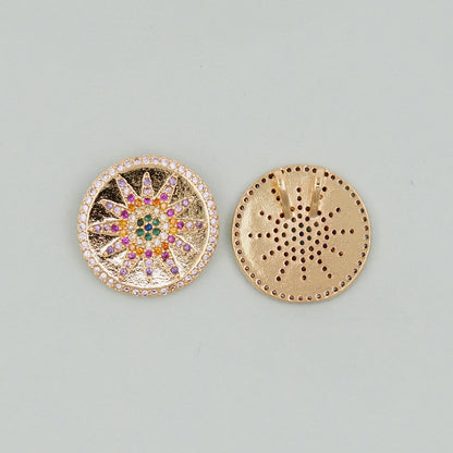 Gold Sun Charms,18K Gold Filled Sun Pendant,Celestial Charm Bracelet Necklace for DIY Jewelry Making Supply