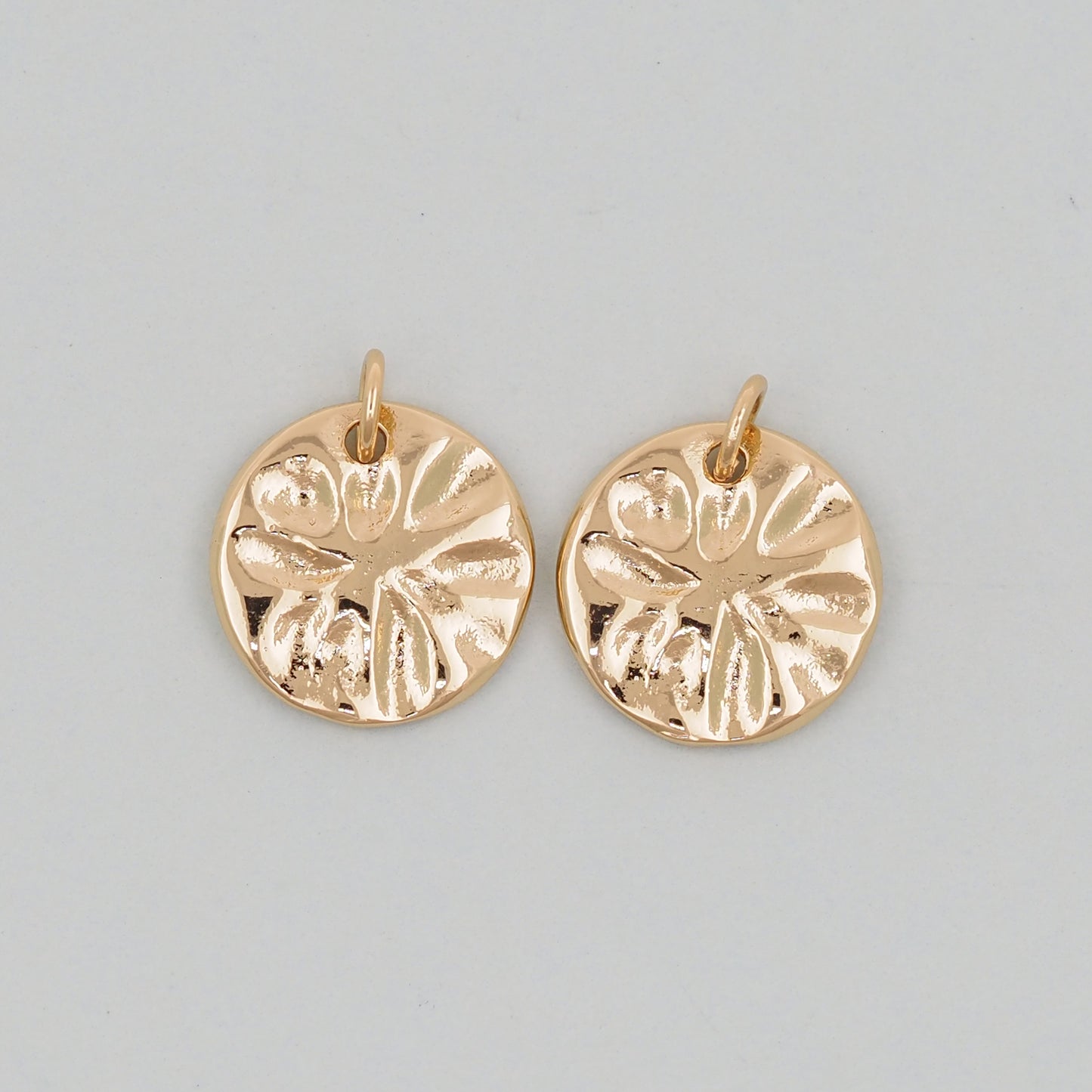 Gold Geometry Charms,18K Gold Filled Round Coin Pendant,geometry Charm Bracelet Necklace for DIY Jewelry Making Supply