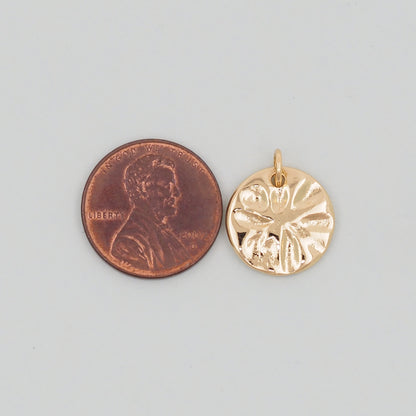 Gold Geometry Charms,18K Gold Filled Round Coin Pendant,geometry Charm Bracelet Necklace for DIY Jewelry Making Supply