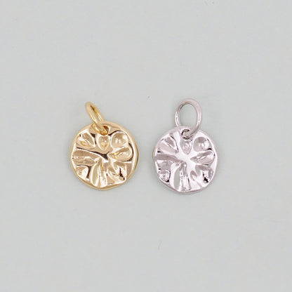 Gold Geometry Charms,18K Gold Filled Round Coin Pendant,geometry Charm Bracelet Necklace for DIY Jewelry Making Supply