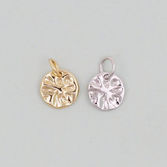 Gold Geometry Charms,18K Gold Filled Round Coin Pendant,geometry Charm Bracelet Necklace for DIY Jewelry Making Supply
