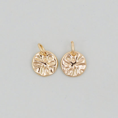 Gold Geometry Charms,18K Gold Filled Round Coin Pendant,geometry Charm Bracelet Necklace for DIY Jewelry Making Supply