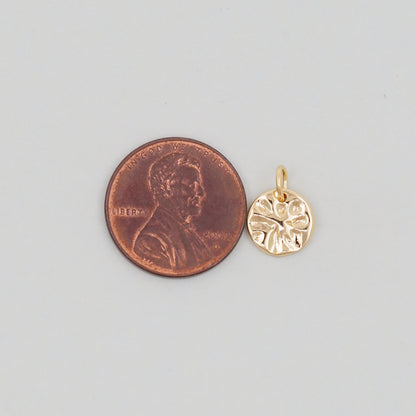 Gold Geometry Charms,18K Gold Filled Round Coin Pendant,geometry Charm Bracelet Necklace for DIY Jewelry Making Supply