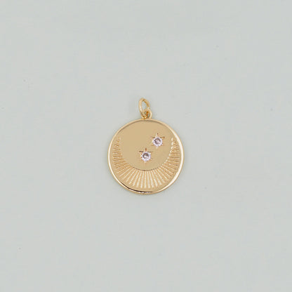 Gold Moon Star Charms,18K Gold Filled CZ Moon Pendant,Celestial Charm Bracelet Necklace for DIY Jewelry Making Supply
