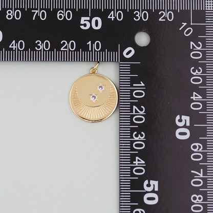 Gold Moon Star Charms,18K Gold Filled CZ Moon Pendant,Celestial Charm Bracelet Necklace for DIY Jewelry Making Supply