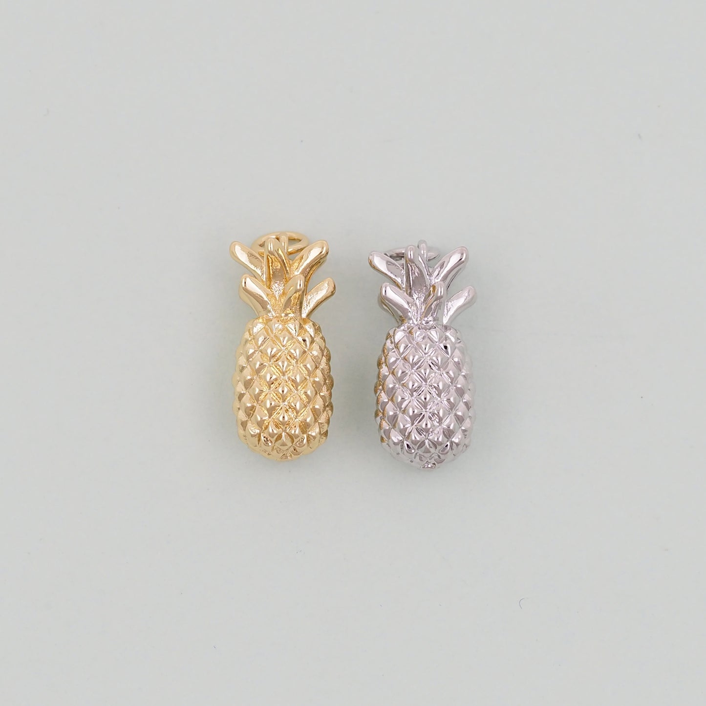 Gold Pineapple Charms,18K Gold Filled Summer Pineapple Pendant,Fruit Charm Bracelet Necklace for DIY Jewelry Making Supply