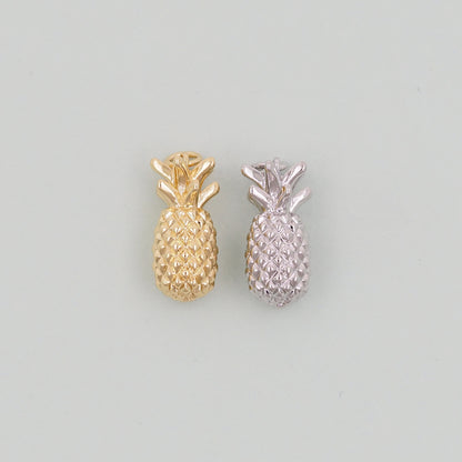 Gold Pineapple Charms,18K Gold Filled Summer Pineapple Pendant,Fruit Charm Bracelet Necklace for DIY Jewelry Making Supply