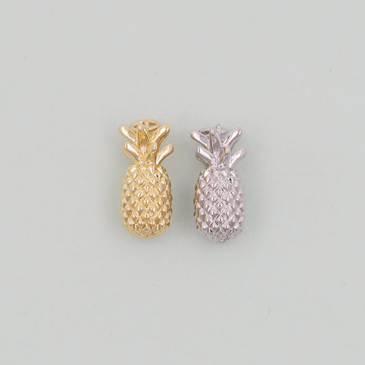 Gold Pineapple Charms,18K Gold Filled Summer Pineapple Pendant,Fruit Charm Bracelet Necklace for DIY Jewelry Making Supply