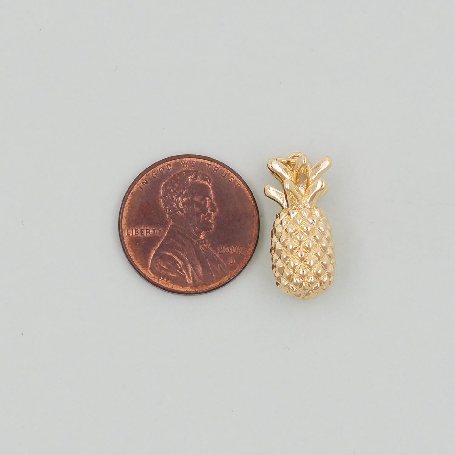 Gold Pineapple Charms,18K Gold Filled Summer Pineapple Pendant,Fruit Charm Bracelet Necklace for DIY Jewelry Making Supply