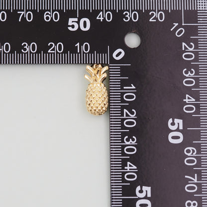 Gold Pineapple Charms,18K Gold Filled Summer Pineapple Pendant,Fruit Charm Bracelet Necklace for DIY Jewelry Making Supply