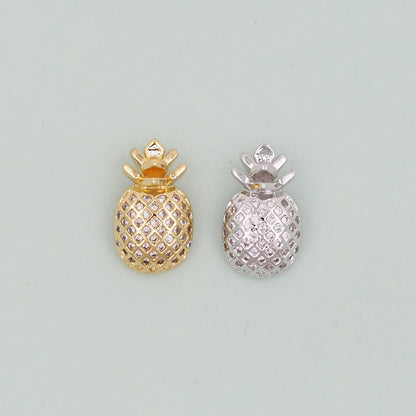 Gold Pineapple Charms,18K Gold Filled Summer Pineapple Pendant,Fruit Charm Bracelet Necklace for DIY Jewelry Making Supply