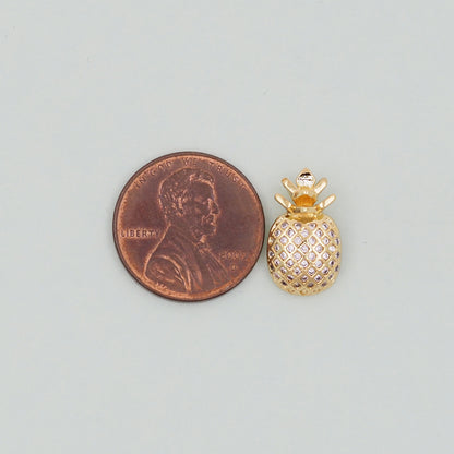 Gold Pineapple Charms,18K Gold Filled Summer Pineapple Pendant,Fruit Charm Bracelet Necklace for DIY Jewelry Making Supply