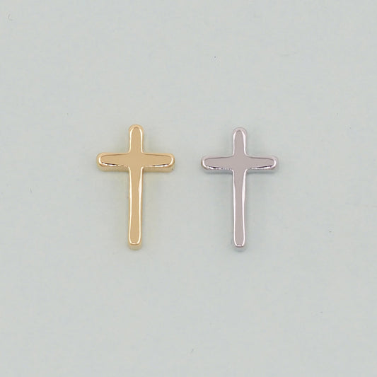 Gold Cross Charms,18K Gold Filled Cross Pendant,Silver Religious Charm Bracelet Necklace for DIY Jewelry Making Supply