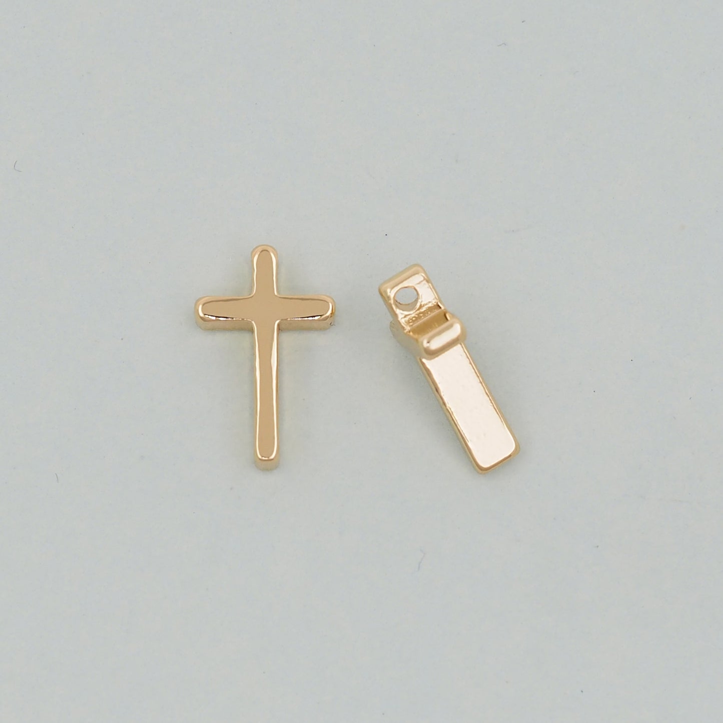 Gold Cross Charms,18K Gold Filled Cross Pendant,Silver Religious Charm Bracelet Necklace for DIY Jewelry Making Supply