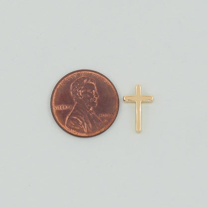 Gold Cross Charms,18K Gold Filled Cross Pendant,Silver Religious Charm Bracelet Necklace for DIY Jewelry Making Supply