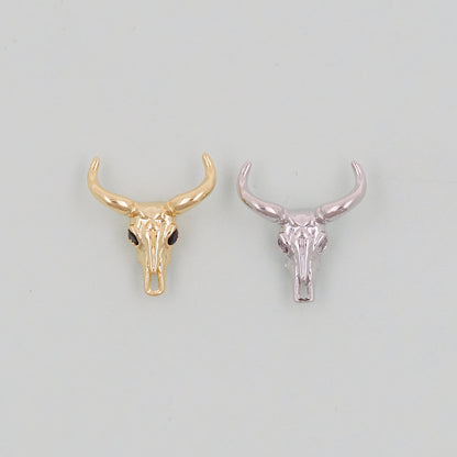 Gold Bull Head Charms,18K Gold Filled bull head Pendant,Silver bull head Charm Bracelet Necklace for DIY Jewelry Making Supply
