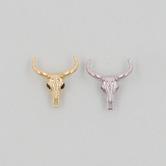 Gold Bull Head Charms,18K Gold Filled bull head Pendant,Silver bull head Charm Bracelet Necklace for DIY Jewelry Making Supply