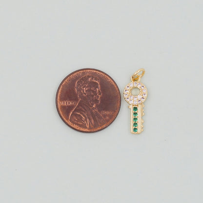 Gold Key Charms,18K Gold Filled Key Pendant,Key Charm Bracelet Necklace for DIY Jewelry Making Supply