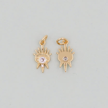 Gold Evil Eye Charms,18K Gold Filled Evil Eye Pendant,Evil Eye Charm Bracelet Necklace for DIY Jewelry Making Supply