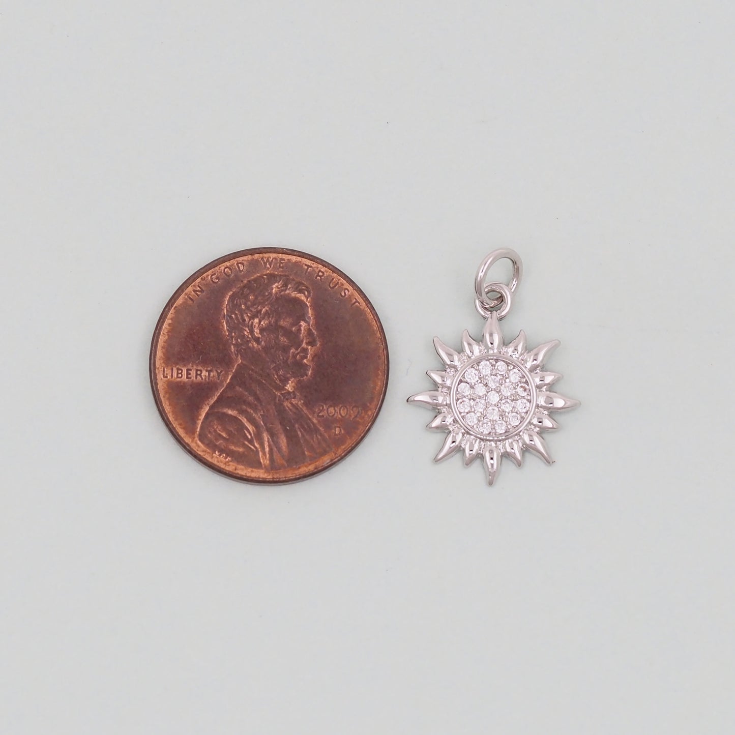 Gold CZ Sun Charms,18K Gold Filled Sun Pendant,Celestial Charm Bracelet Necklace for DIY Jewelry Making Supply