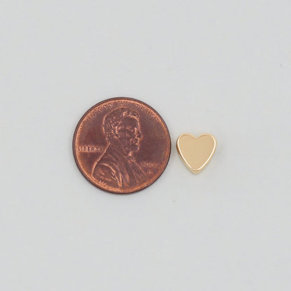 Gold Heart Beads Charms,18K Gold Filled Heart Bracelet Necklace for DIY Jewelry Making Supply hole 2mm