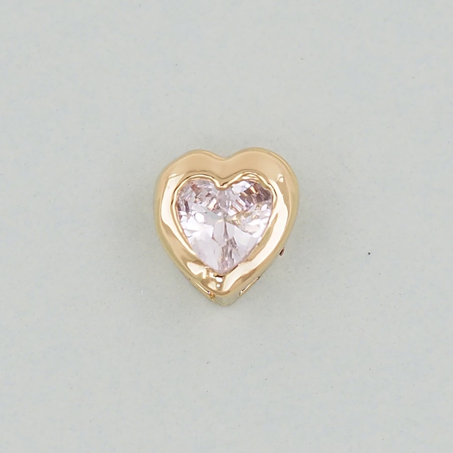 Gold Heart Spacer Beads Charms,18K Gold Filled Heart Bracelet Necklace for DIY Jewelry Making Supply hole 2mm