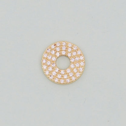 Gold Round Charms,18K Gold Filled Round Pendant,Silver geometry Charm Bracelet Necklace for DIY Jewelry Making Supply