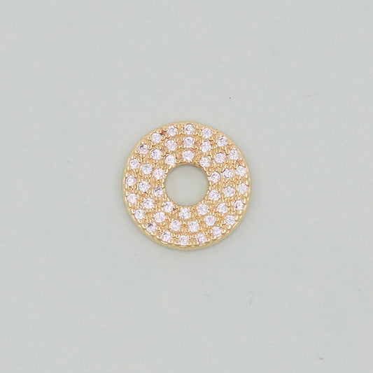 Gold Round Charms,18K Gold Filled Round Pendant,Silver geometry Charm Bracelet Necklace for DIY Jewelry Making Supply