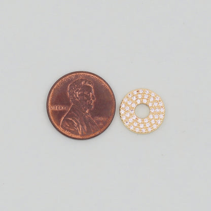 Gold Round Charms,18K Gold Filled Round Pendant,Silver geometry Charm Bracelet Necklace for DIY Jewelry Making Supply
