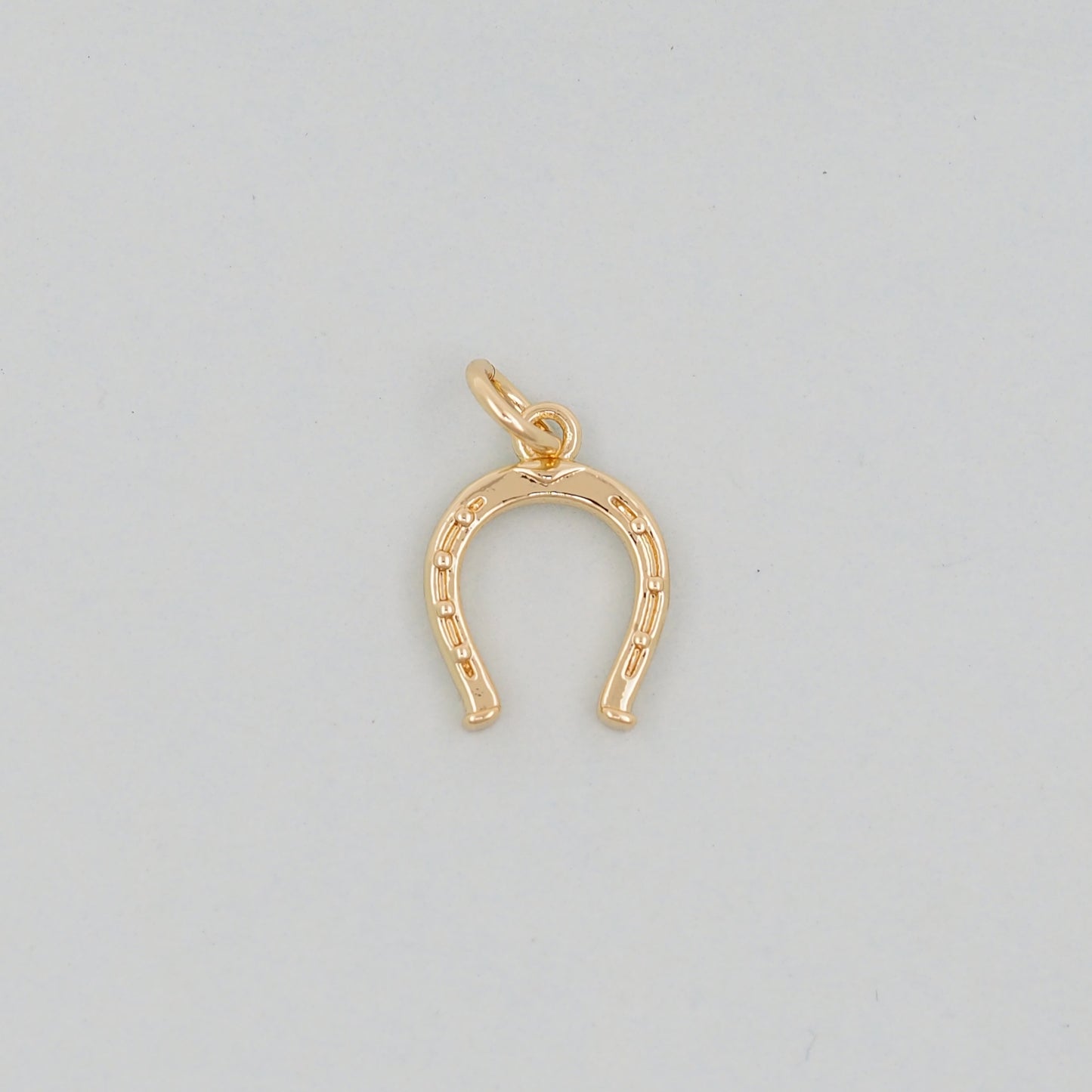 Gold horseshoe Charms,18K Gold Filled CZ horseshoe Pendant,horseshoe Charm Bracelet Necklace for DIY Jewelry Making Supply