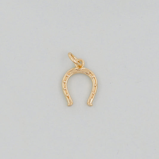 Gold horseshoe Charms,18K Gold Filled CZ horseshoe Pendant,horseshoe Charm Bracelet Necklace for DIY Jewelry Making Supply