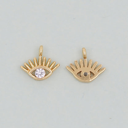 Gold Evil Eye Charms,18K Gold Filled Evil Eye Pendant,Evil Eye Charm Bracelet Necklace for DIY Jewelry Making Supply
