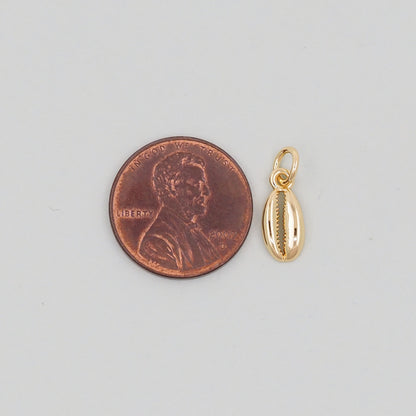 Gold Shell Charms,18K Gold Filled Conch Shell Pendant,Conch Shell Charm Bracelet Necklace for DIY Jewelry Making Supply