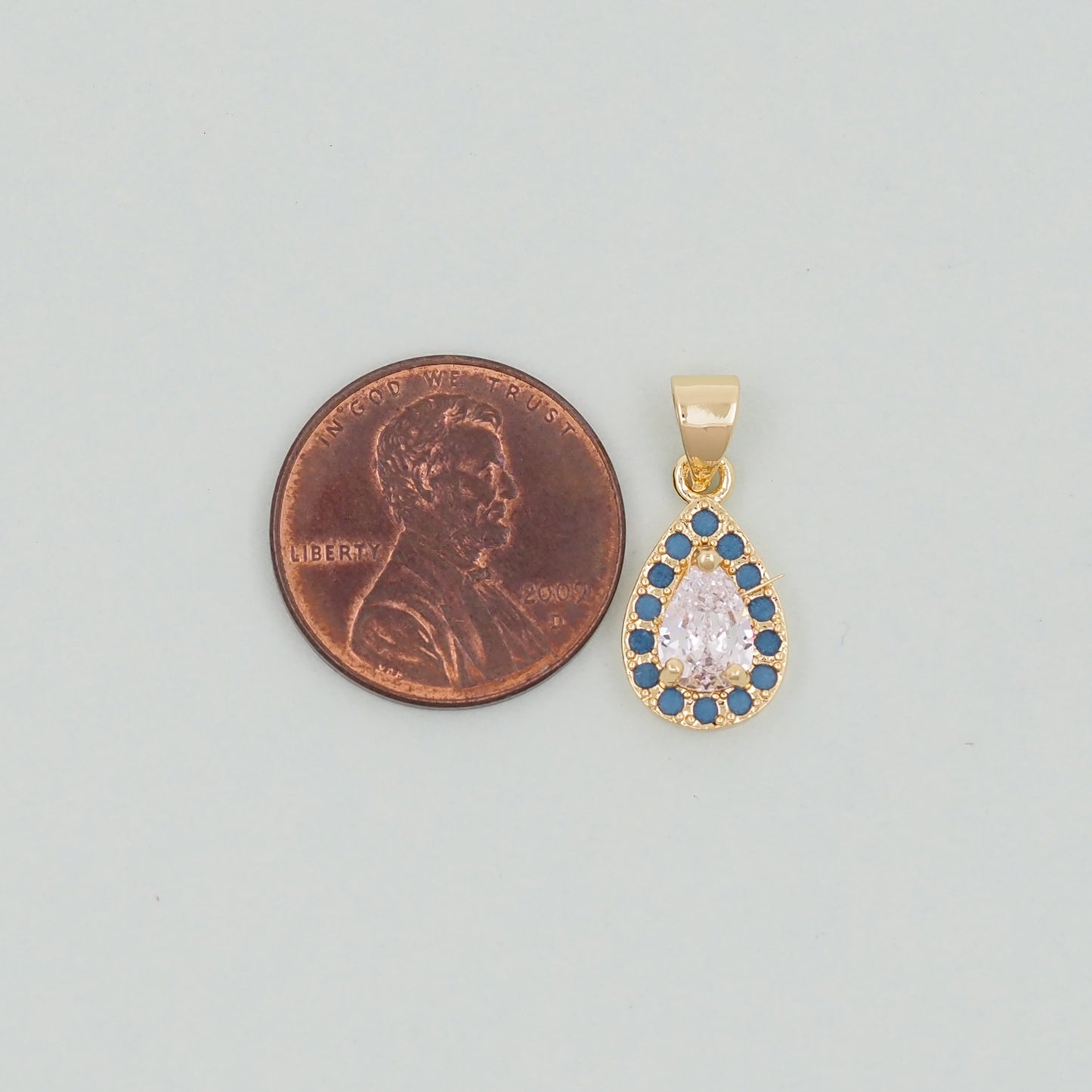 Gold Teardrop Charms,18K Gold Filled teardrop Pendant,CZ Micro Pave teardrop Charm Bracelet Necklace for DIY Jewelry Making Supply