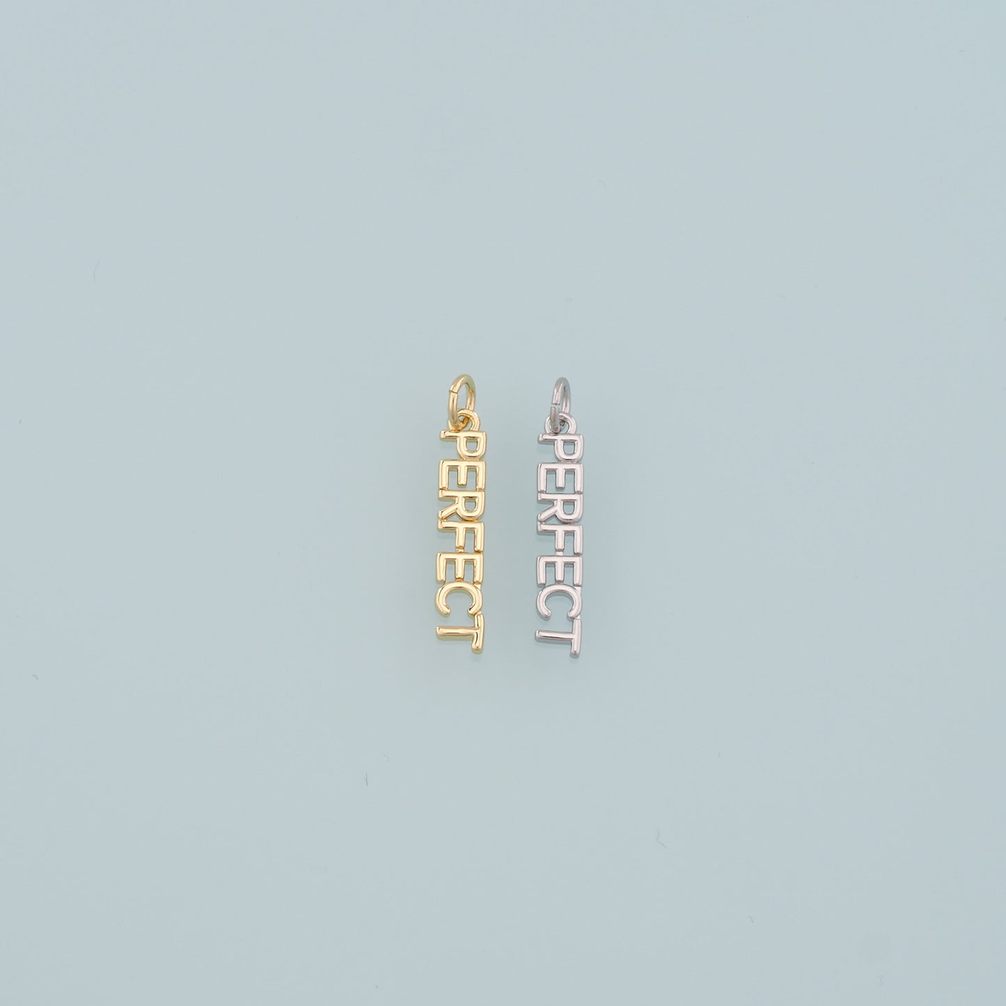 18K Gold Filled Perfect Pendant,Dainty Perfect Charm Bracelet Necklace for DIY Jewelry Making Supply