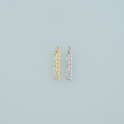 18K Gold Filled Perfect Pendant,Dainty Perfect Charm Bracelet Necklace for DIY Jewelry Making Supply