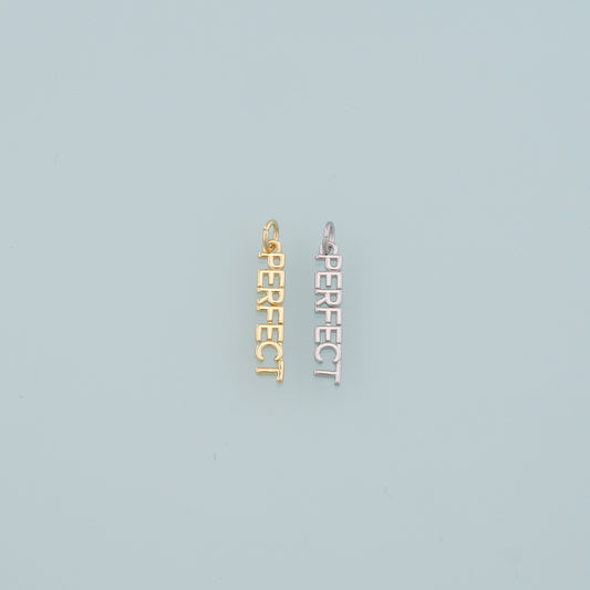 18K Gold Filled Perfect Pendant,Dainty Perfect Charm Bracelet Necklace for DIY Jewelry Making Supply