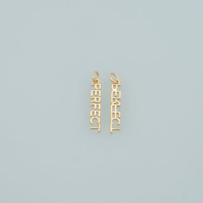 18K Gold Filled Perfect Pendant,Dainty Perfect Charm Bracelet Necklace for DIY Jewelry Making Supply