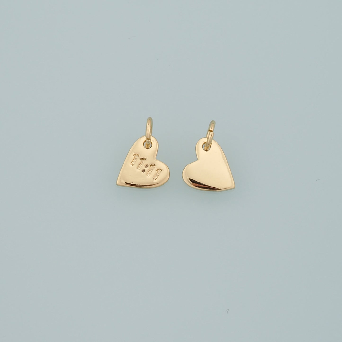 Gold Angel Numbers Charms,18K Gold Filled 11:11 Pendant,Heart Charm Bracelet Necklace for DIY Jewelry Making Supply