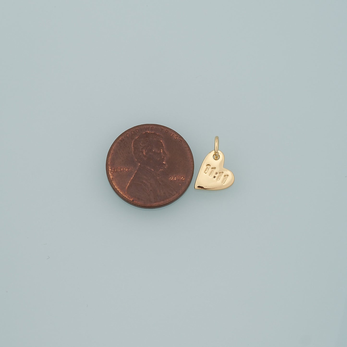 Gold Angel Numbers Charms,18K Gold Filled 11:11 Pendant,Heart Charm Bracelet Necklace for DIY Jewelry Making Supply