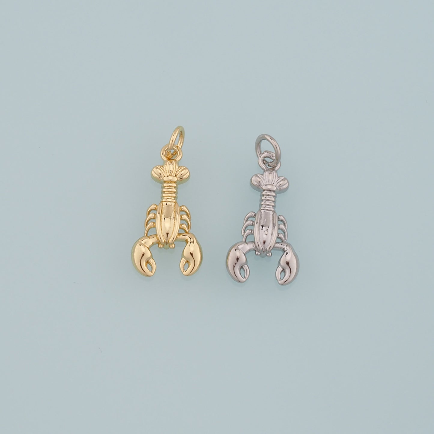 Gold Lobster Charms,18K Gold Filled Lobster Pendant,Ocean Charm Bracelet Necklace for DIY Jewelry Making Supply