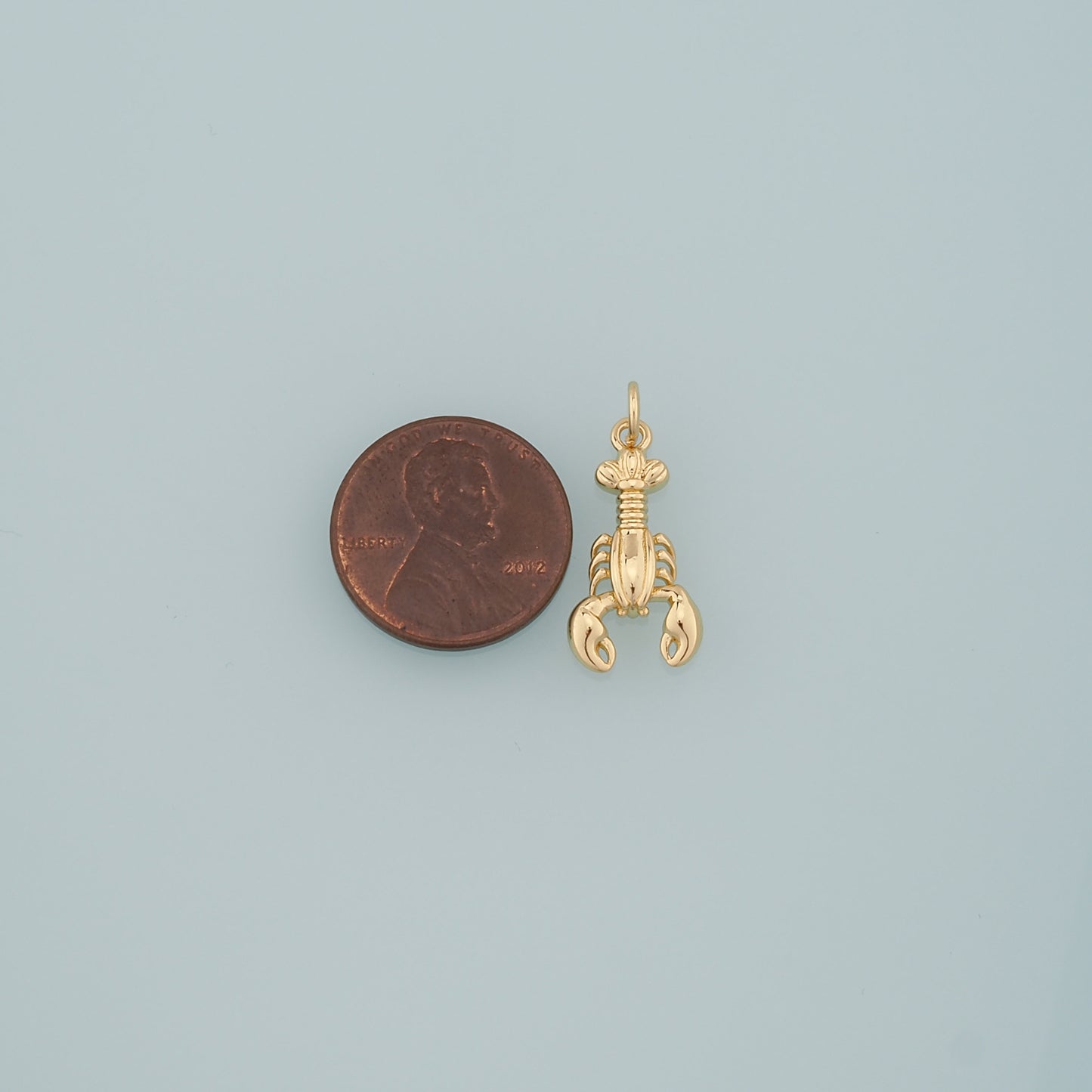 Gold Lobster Charms,18K Gold Filled Lobster Pendant,Ocean Charm Bracelet Necklace for DIY Jewelry Making Supply