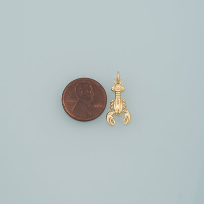 Gold Lobster Charms,18K Gold Filled Lobster Pendant,Ocean Charm Bracelet Necklace for DIY Jewelry Making Supply