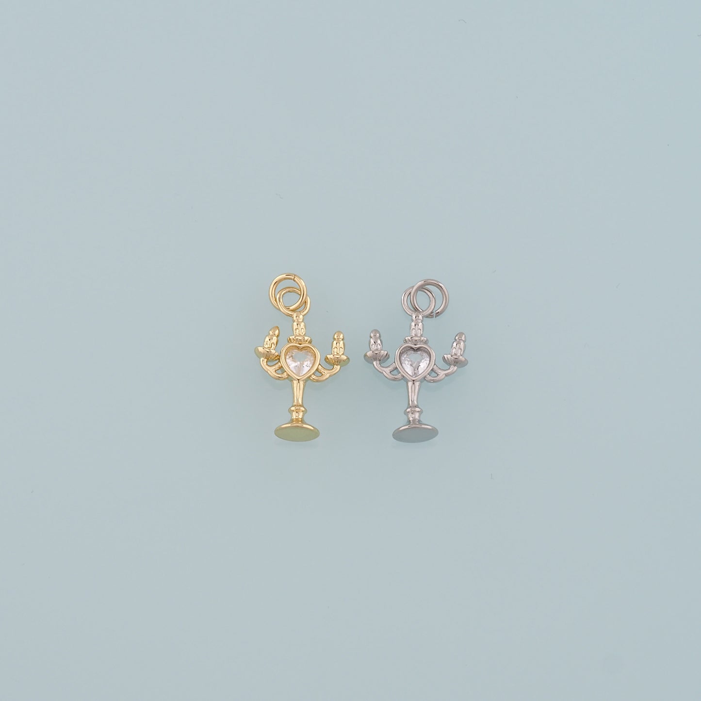 18K Gold Filled Candlestick Pendant,Candlestick Charm Bracelet Necklace for DIY Jewelry Making Supply