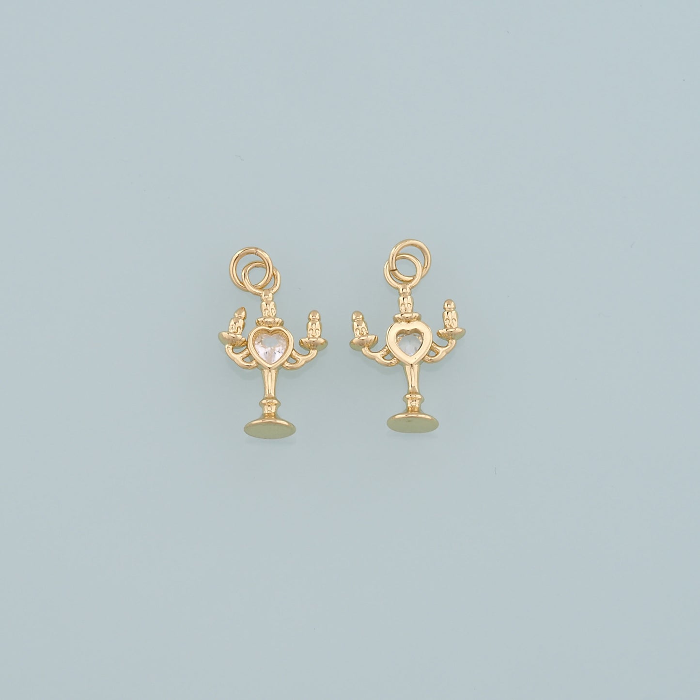 18K Gold Filled Candlestick Pendant,Candlestick Charm Bracelet Necklace for DIY Jewelry Making Supply