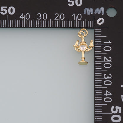 18K Gold Filled Candlestick Pendant,Candlestick Charm Bracelet Necklace for DIY Jewelry Making Supply