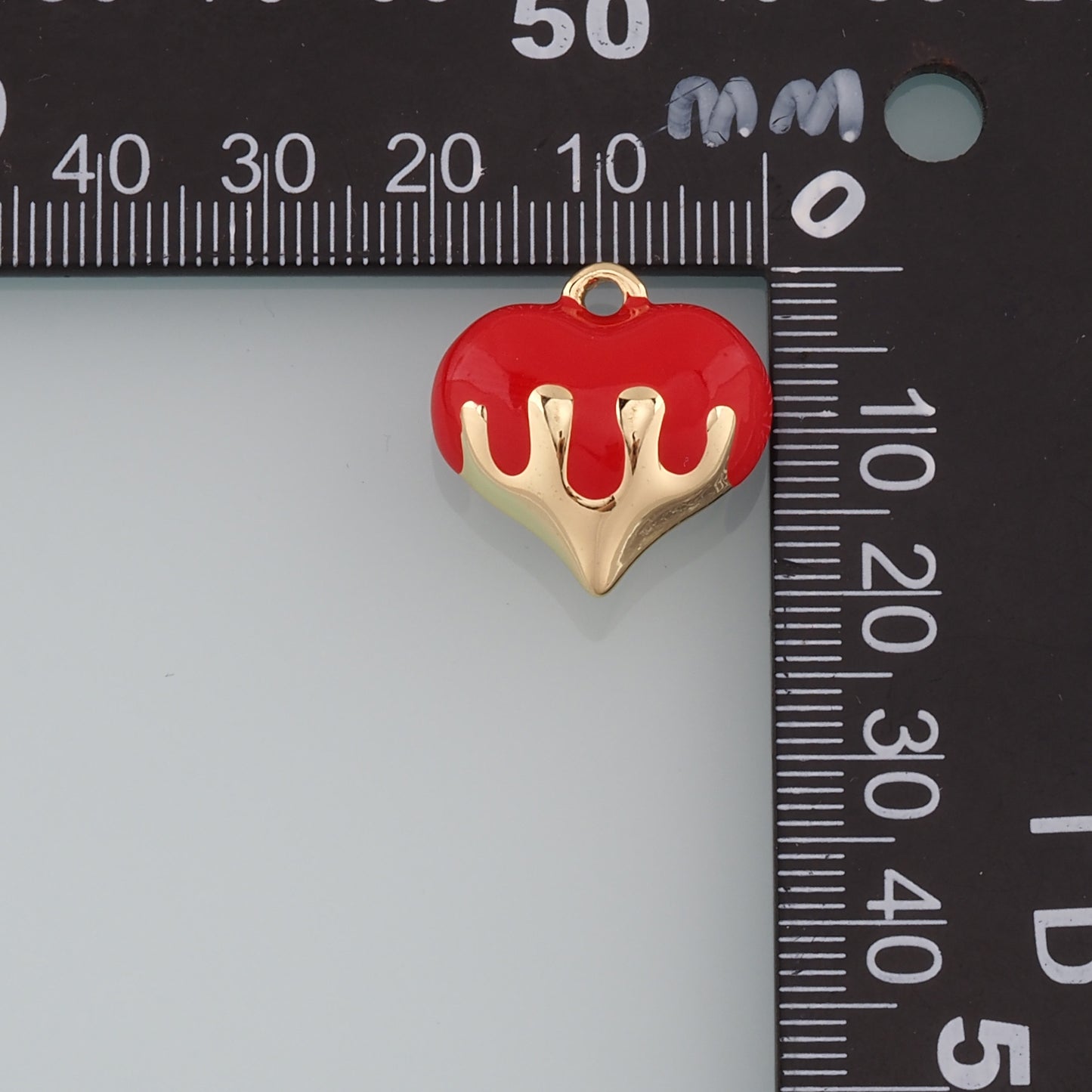 Gold Heart Charms,18K Gold Filled Heart Pendant,Enamel Heart Charm Bracelet Necklace for DIY Jewelry Making Supply