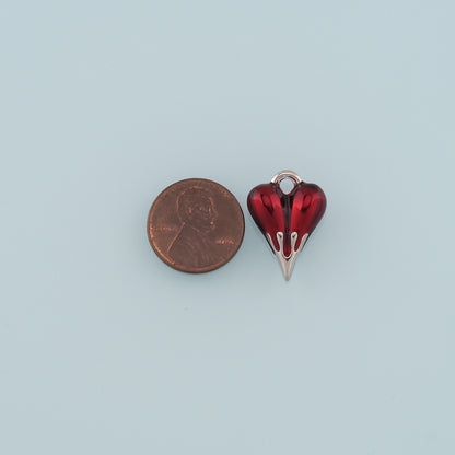 Gold Heart Charms,18K Gold Filled Heart Pendant,Enamel Heart Charm Bracelet Necklace for DIY Jewelry Making Supply