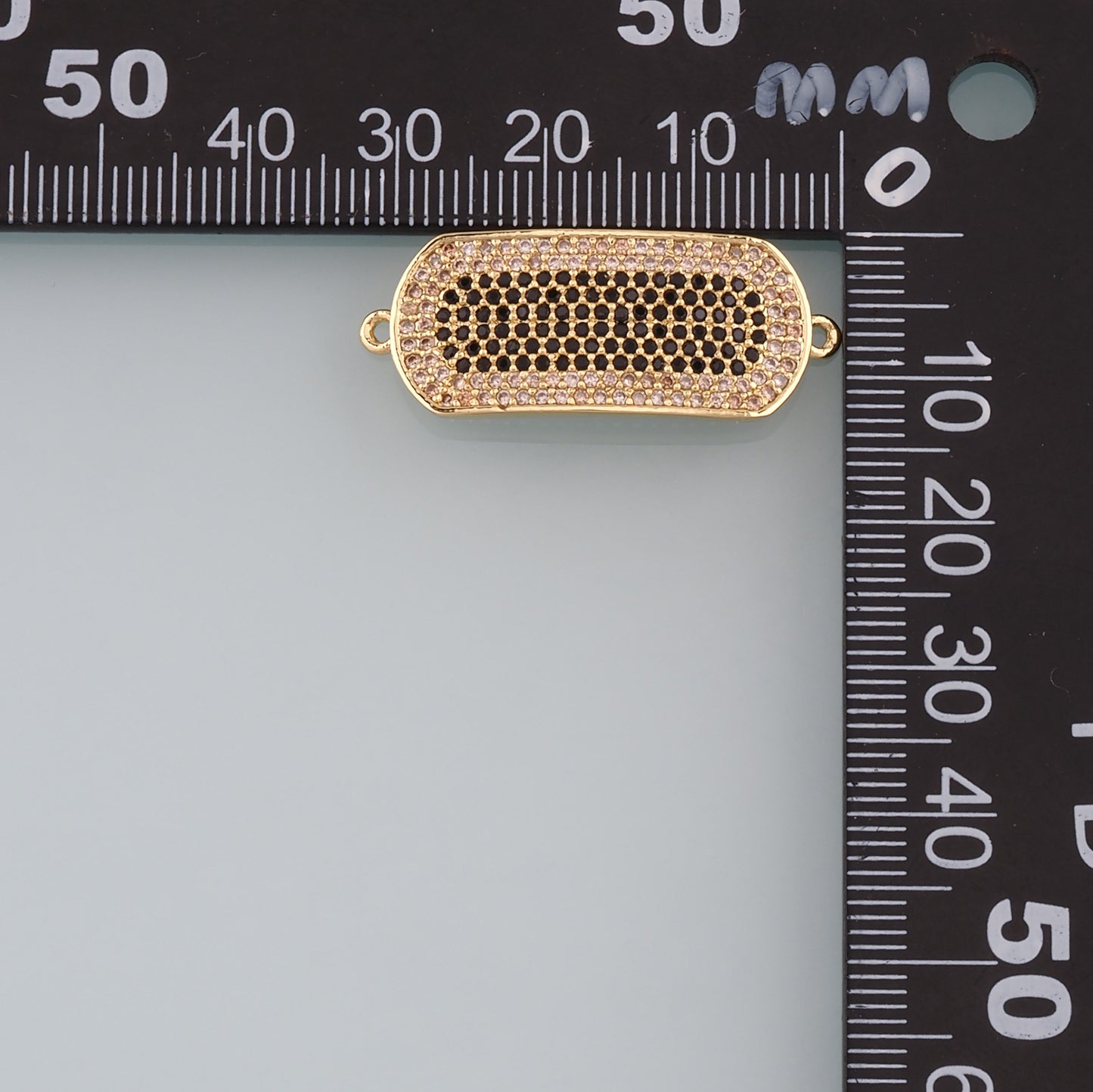 Gold Connector Charm,18K Gold Filled Oval Pendant,CZ Micro Pave Oval Charm Bracelet Necklace for DIY Jewelry Making Supply