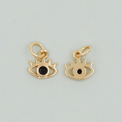 Gold Evil Eye Charms,18K Gold Filled Evil Eye Pendant,Evil Eye Charm Bracelet Necklace for DIY Jewelry Making Supply
